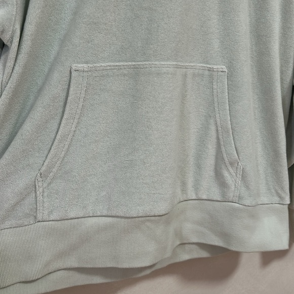 Aritzia TNA terry towel boyfriend hoodie sweatshirt sweater size S-M light blue - Picture 2 of 7